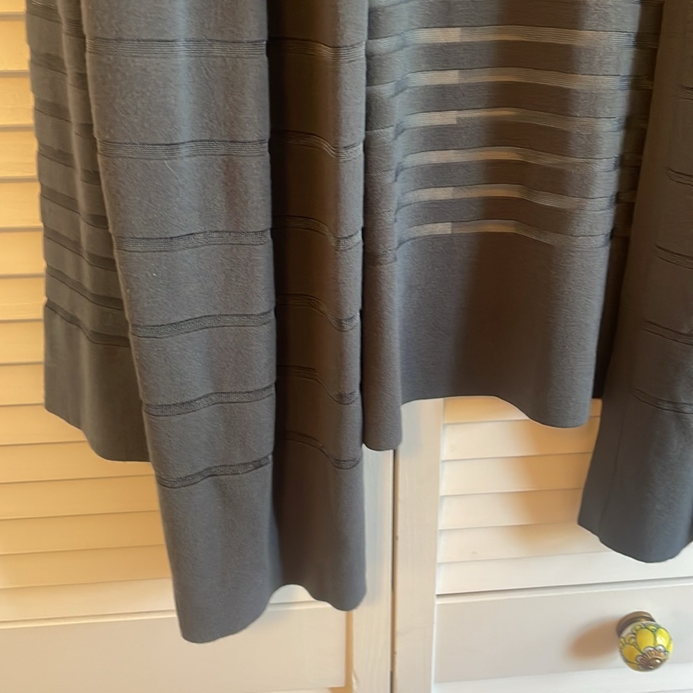 Lafayette 148 Matte Crepe Mixed Stripe Cardigan Size 2X Sweater French Blue - Picture 5 of 6